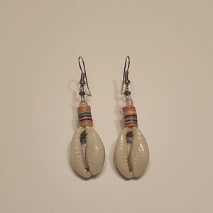 Heishi Beaded Shell Drop Earrings Womens Teen Gift Jewelry Beachy Vibes Cool
